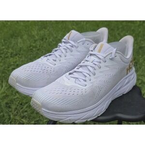 Hoka One One Clifton 7 White Gold Running Shoes Mens Sneakers 1110508